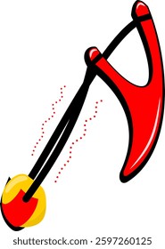 vector illustration of red slingshot 