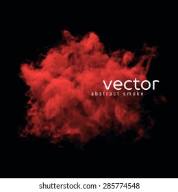 Vector illustration of red smoke on black. Use it as an element of background in your design.