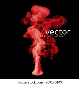 Vector illustration of red smoke on black. Use it as an element of background in your design.