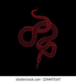 vector illustration of a red snake