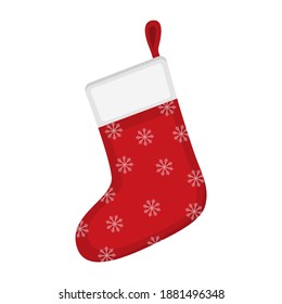 Vector illustration of a red sock for gifts.