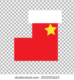 vector illustration of red socks for christmas with stars