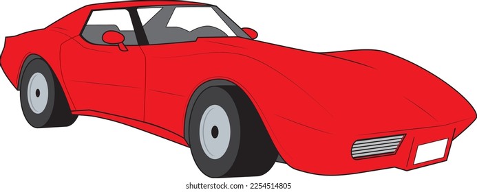 Vector illustration of a red sports car svg