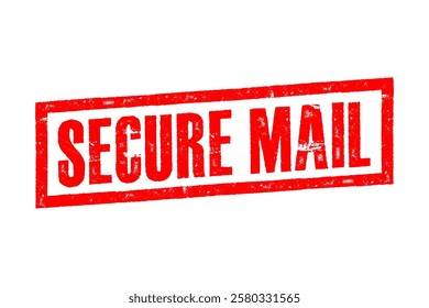 Vector illustration of a “Secure Mail” red stamp design, symbolizing safe communication and secure correspondence.