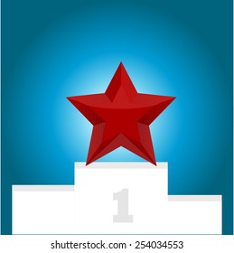 Vector illustration of red star award 