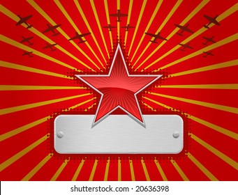 Ilustración vectorial del marco de estrella roja