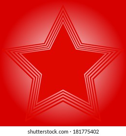 Vector illustration of Red star on a red background