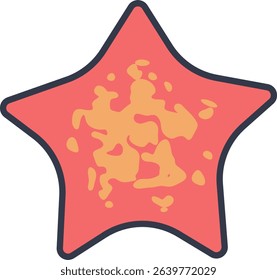 Vector illustration of a red starfish with orange spots. Great for marine, summer, and underwater themed designs.