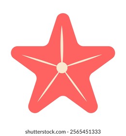 Vector illustration of a red starfish, a vibrant sea animal.