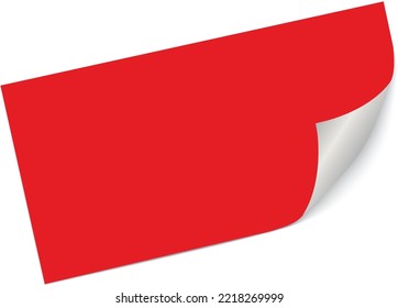 ilustración vectorial del cartel de etiqueta adhesiva roja en fondo blanco