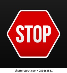 Vector illustration of a red stop sign for your design