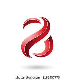 Vector Illustration of Red Striped Snake Shaped Letter A isolated on a White Background