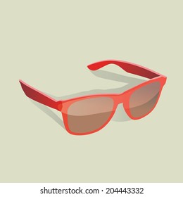 vector illustration red sunglasses