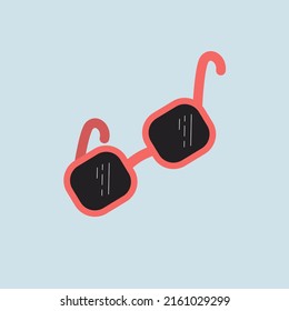 Ilustración vectorial de gafas de sol rojas en estilo plano