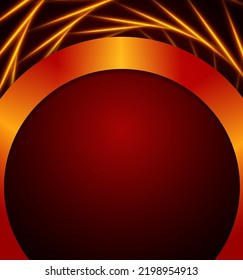 Vector illustration red swirl shining lines background wirh round arch for design