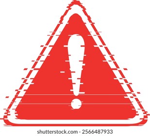 vector illustration red symbol exclamation mark signal, in concept alert or danger