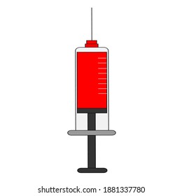 ilustración vectorial de una jeringa roja