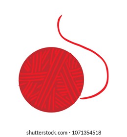 Vector illustration of a red tangle of thread. Hand drawn tangle of thread.