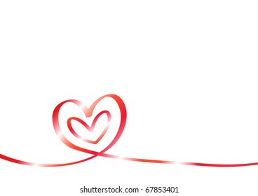 Vector illustration of red tape in form of heart