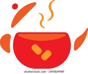 Vector illustration of red teapot