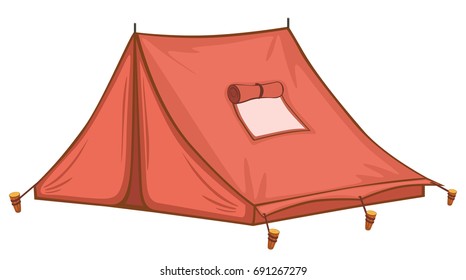 Vector Illustration of a Red Tent 