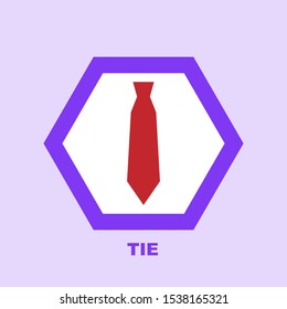 Vector illustration. Red tie icon.