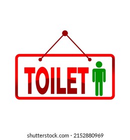 vector illustration of red toilet signboard icon, with male icon