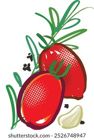 Ilustración vectorial de un tomate rojo 