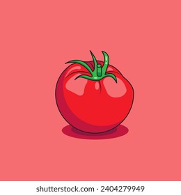 Vector illustration of red tomato fresh