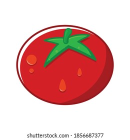 vector illustration red tomato icon. green. good for vegetable logo,icon and symbol