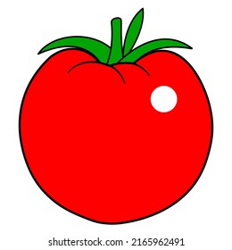 Ilustración vectorial del tomate rojo aislado en fondo blanco
