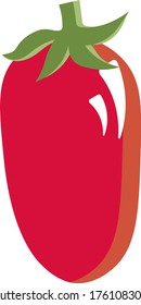ilustración vectorial de un tomate rojo con vidas