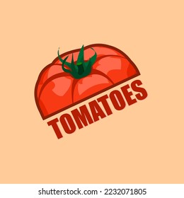 vector illustration of red tomato logo