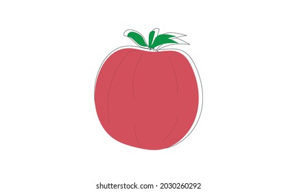 Ilustración vectorial del tomate rojo - verdura madura, comida orgánica. Icono, plantilla de logotipo para muchos fines aislados en fondo blanco.