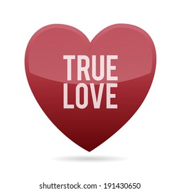 Vector illustration of red true love heart shape.