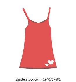 vector illustration of a red t-shirt with hearts