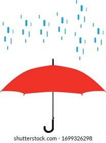 vector illustration of red umbrella
