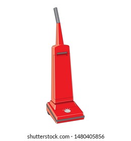 Vector illustration of red vacuum cleaner design