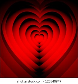Vector Illustration with a red Valentine hearts