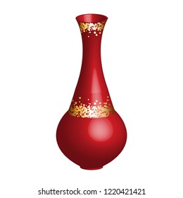 Vector illustration of Red vase in the 3d image