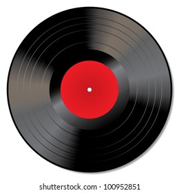 Vector illustration of a red vinyl.