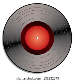 Vector illustration of a red vinyl.
