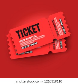 vector illustration red VIP entry pass ticket stub design template for party, festival, concert