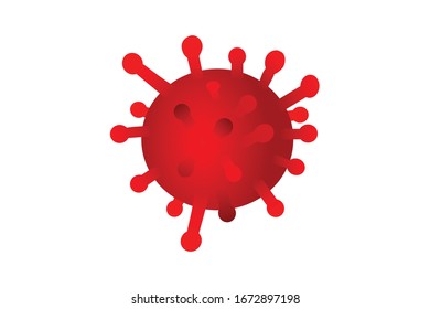 Vector illustration of red virus. Coronovirus and covid-19 pandemic globally issue