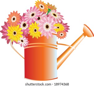 Vector illustration for red watering can