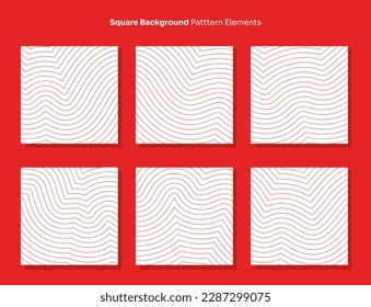 Vector Illustration of red wave line pattern. Set of creative wavy Line patterns. Abstract waves background. Background pattern design. Vector Illustation.