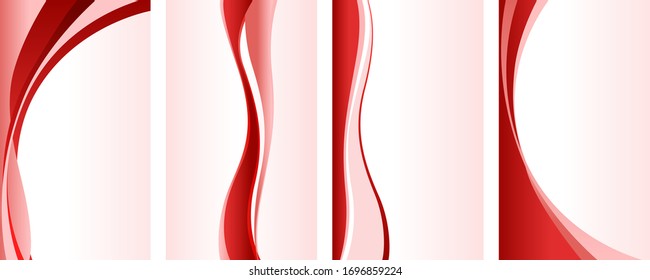Vector illustration of red wavy abstract background horizontal templates