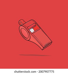 Vector illustration of a red whistle