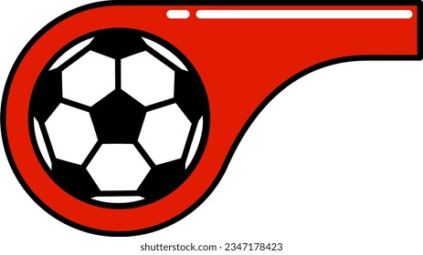 vector illustration of a red whistle