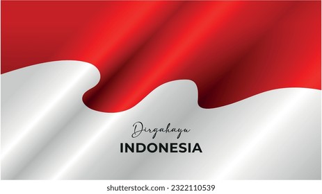 vector illustration of a red and white flag waving background